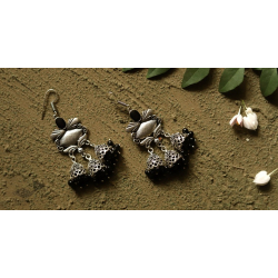 धरा ✽ Antique Finish White Metal ✽ Earring { 4 }